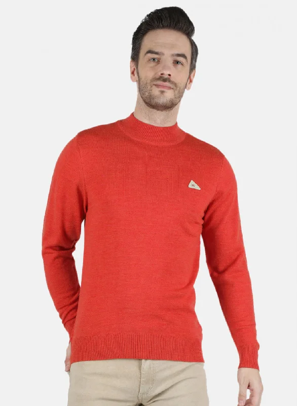 Limited-time offer – Shop top-rated clothing with massive discounts!  Men Orange Solid Pullover