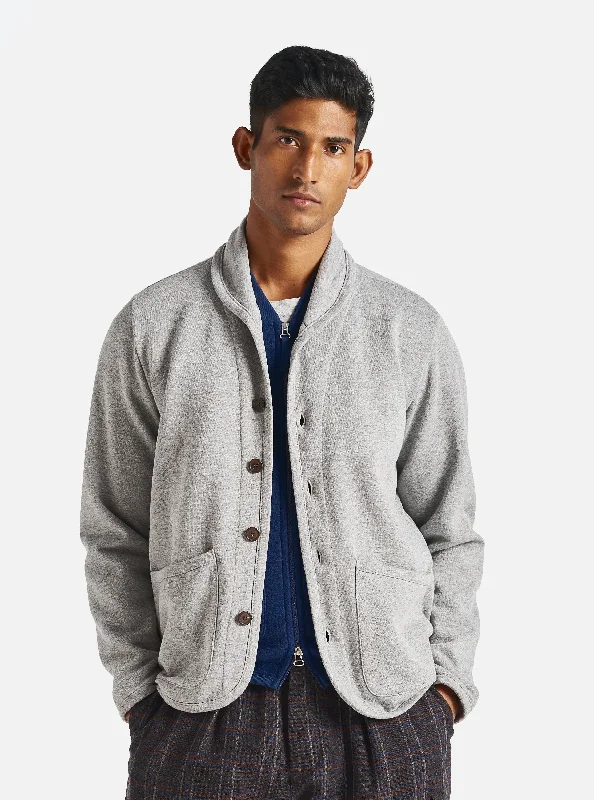 Upgrade your look with stylish, affordable men’s clothing.  Universal Works Lancaster Jacket in Grey Marl Recycled Cotton Blend Jersey