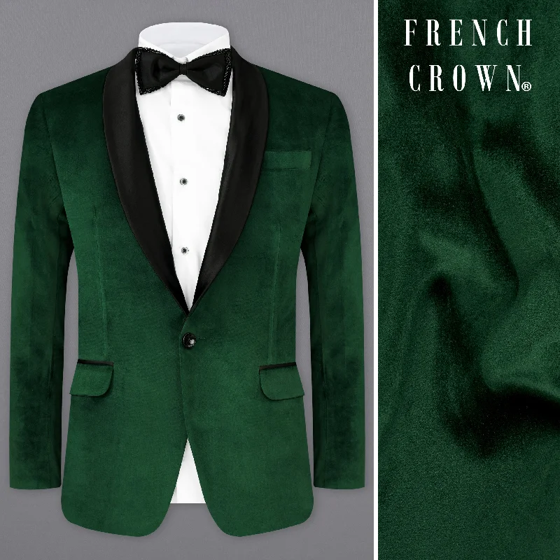 Men’s fashion just got more affordable – shop now!  Phthalo Green Velvet Tuxedo Designer Blazer