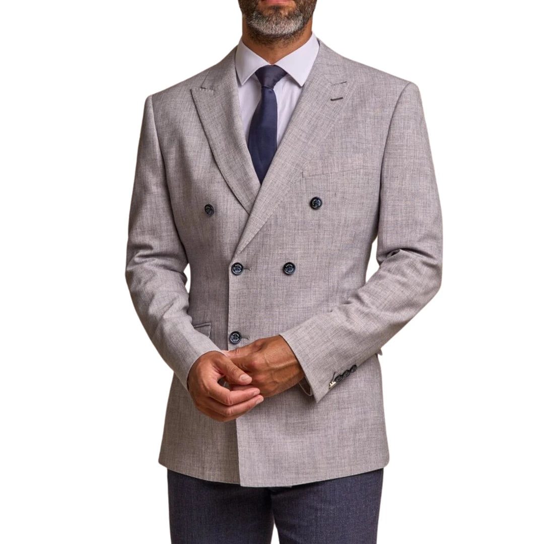 Huge deals on men’s clothing – Limited-time only!  Tokyo - Men's Grey Double Breasted Blazer