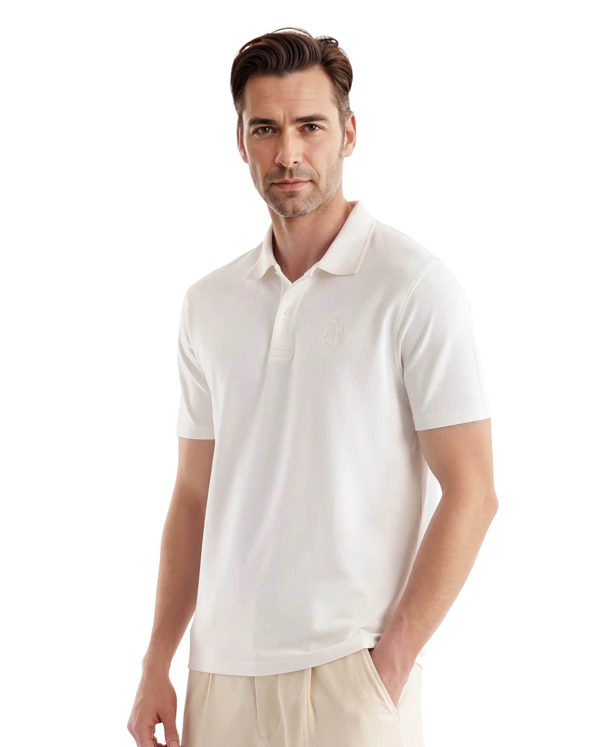 Shop the latest clothing deals – Huge discounts on fashion essentials!  Rare Rabbit Men Aroe Off White Short Sleeve Collared Neck Plain Polo