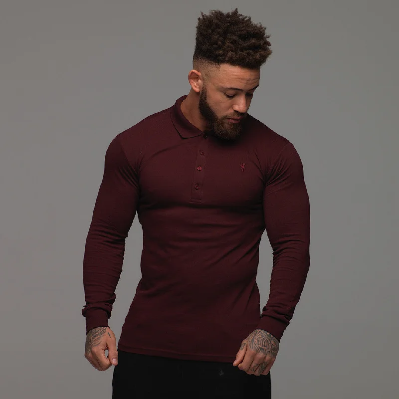 Shop affordable clothing for men  – Up to 60% off!  Father Sons Classic Burgundy Long Sleeve Polo Shirt FSH034