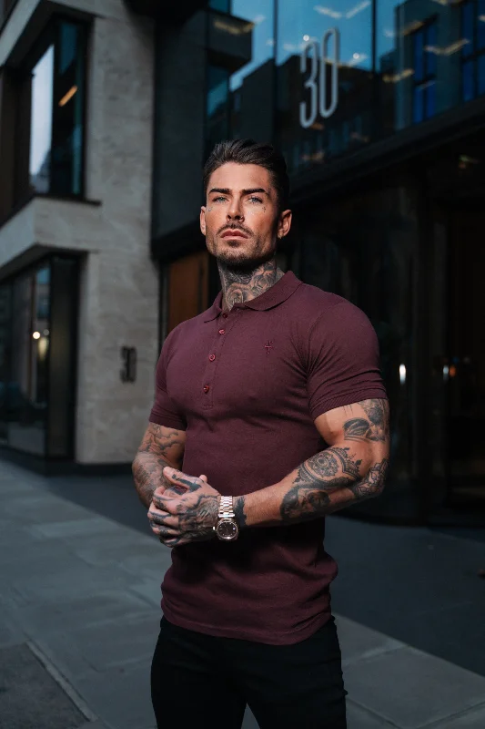Shop now for fresh styles at discounted prices.  Father Sons Classic Burgundy Polo Shirt with Tonal Button and Embroidery - FSH876