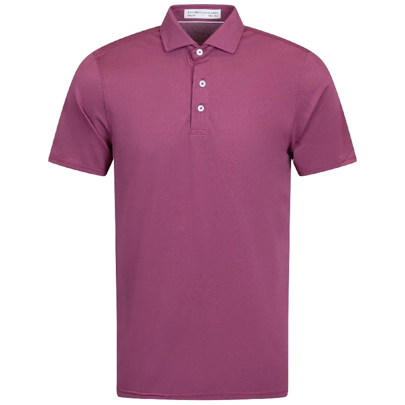 Time to upgrade your wardrobe – shop men’s fashion on sale.  The Macdonald Knit Polo Vintage Claret - AW24