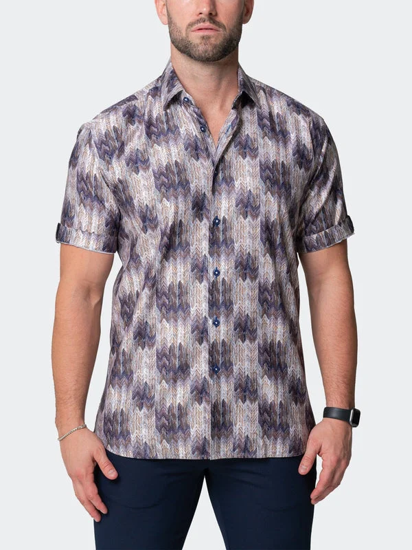 Shop now and save up to 40% on men’s wardrobe essentials.  Maceoo Stretch Short-Sleeve Shirt | Galileo Puddle Brown