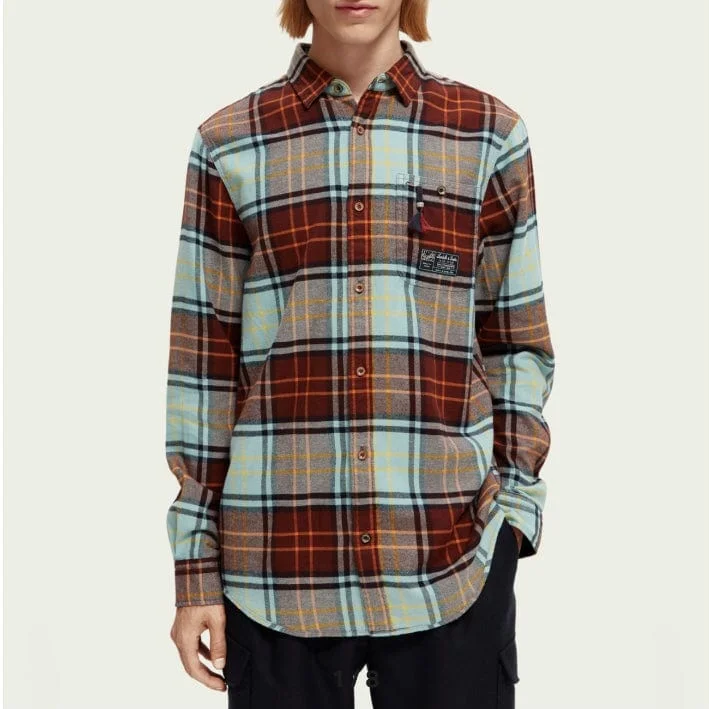 Shop affordable clothing for all occasions –  Scotch & Soda Regular Fit Checked Brushed Flannel Shirt (Combo B) 169063
