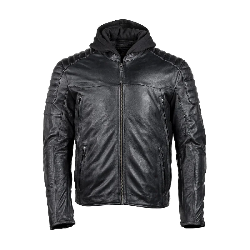 Limited-time offer!  Cortech 'The Marquee' Mens Black Premium Leather Jacket with Removable Hoodie and SAS-TEC Armor