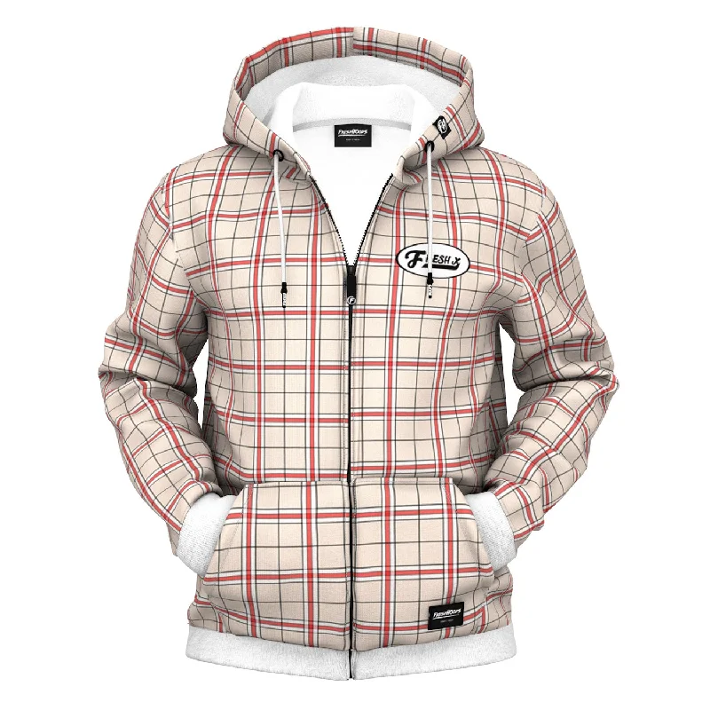 Get fresh fashion for less – Shop trendy clothing at discounted prices.  Fresh XPlaid Zip Up Hoodie